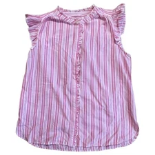 Loft Women’s Pink Striped Sleeveless Top - Size Small (New With Tags)