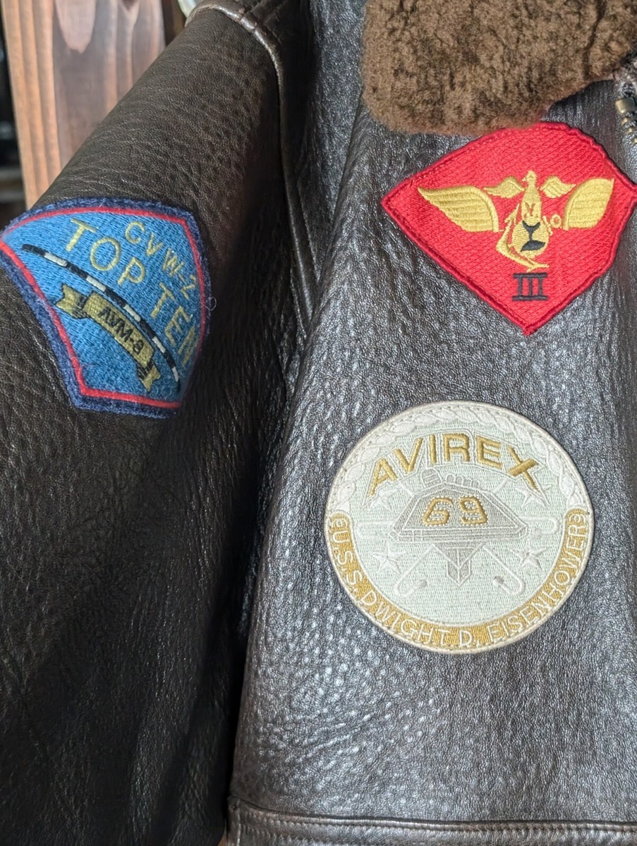 AVIREX フライトジャケット　TYPE G-1 U.S NAVY ワッペン Avirex Type G-1 US Navy Leather Aeronautics Bomber Jacket