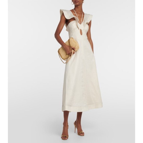 BNWT Zimmermann Halcyon Flutter Linen Dress Sz 2