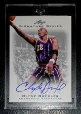 CLYDE DREXLER Rockets 2012 Leaf Signature Series Autograph #CD1, ON-CARD AUTO !
