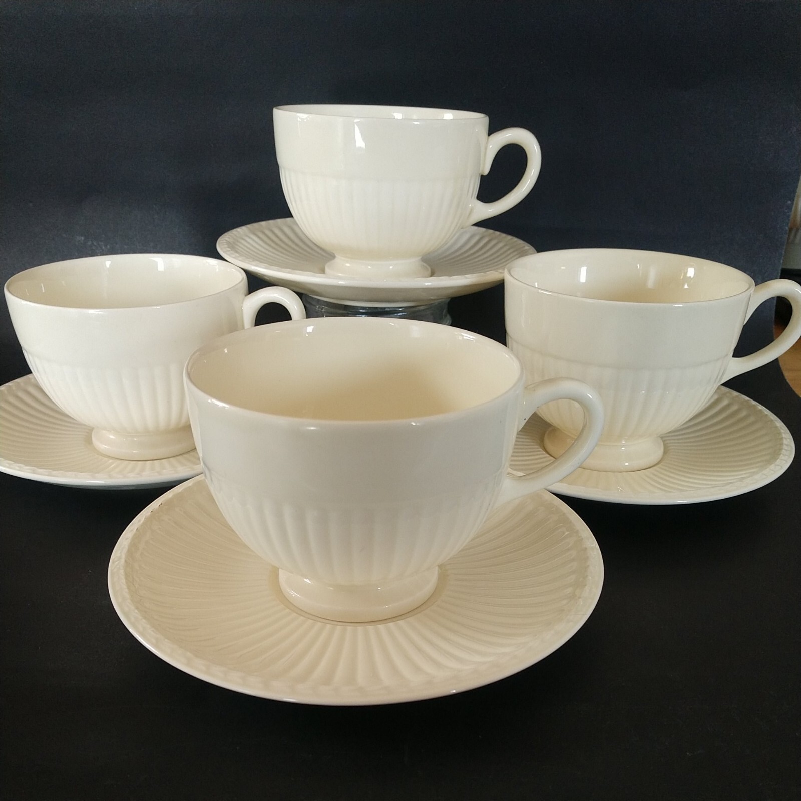 Wedgwood & Barlaston Of Etruria EDME Footed Coffee/ Tea Cups And