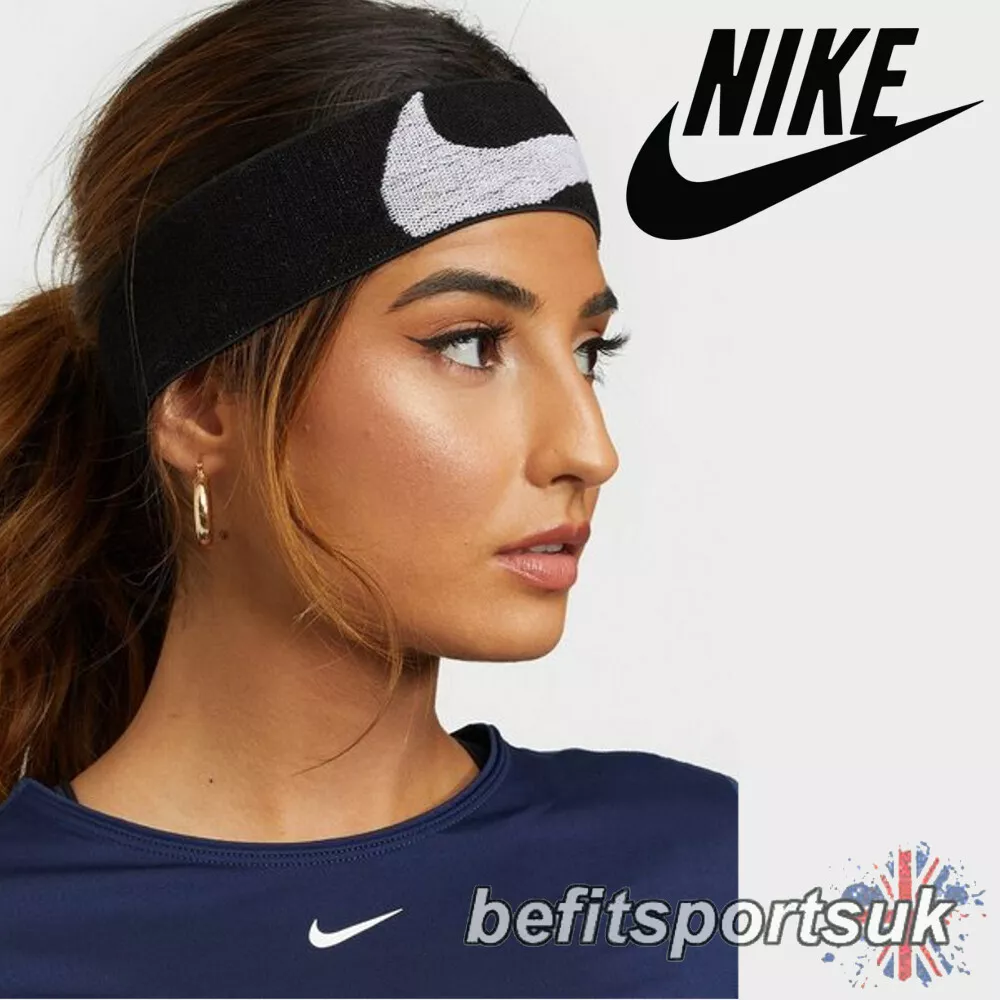 NIKE WIDE ELASTIC HEADBAND SWEAT-BAND HAIRBAND KNIT GYM SPORTS