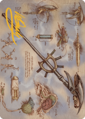 gold signed art card mtg Sol Ring (Gold-Stamped Signature) - Art Series: Universes Beyond: The Lord of the Rings: Tales of Middle-earth Marvels Spider Staff of Domination Art Card
