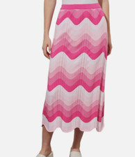 New Ming Wang Missy Midi Pencil Skirt In Pink Size M