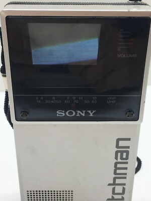 Vintage Sony Watchman FD-20A Flat Black And White TV with Case | eBay