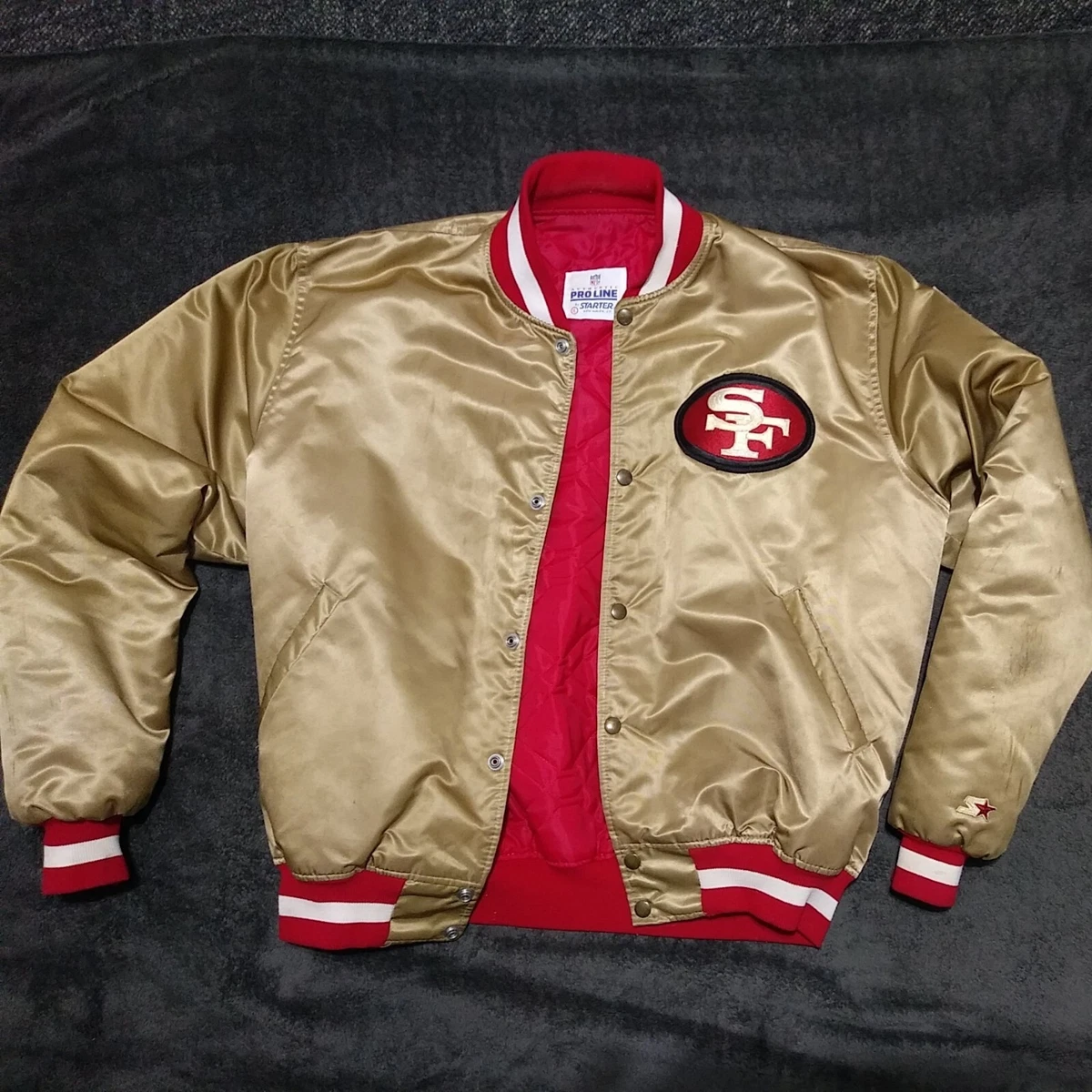 satin gold 49ers jacket
