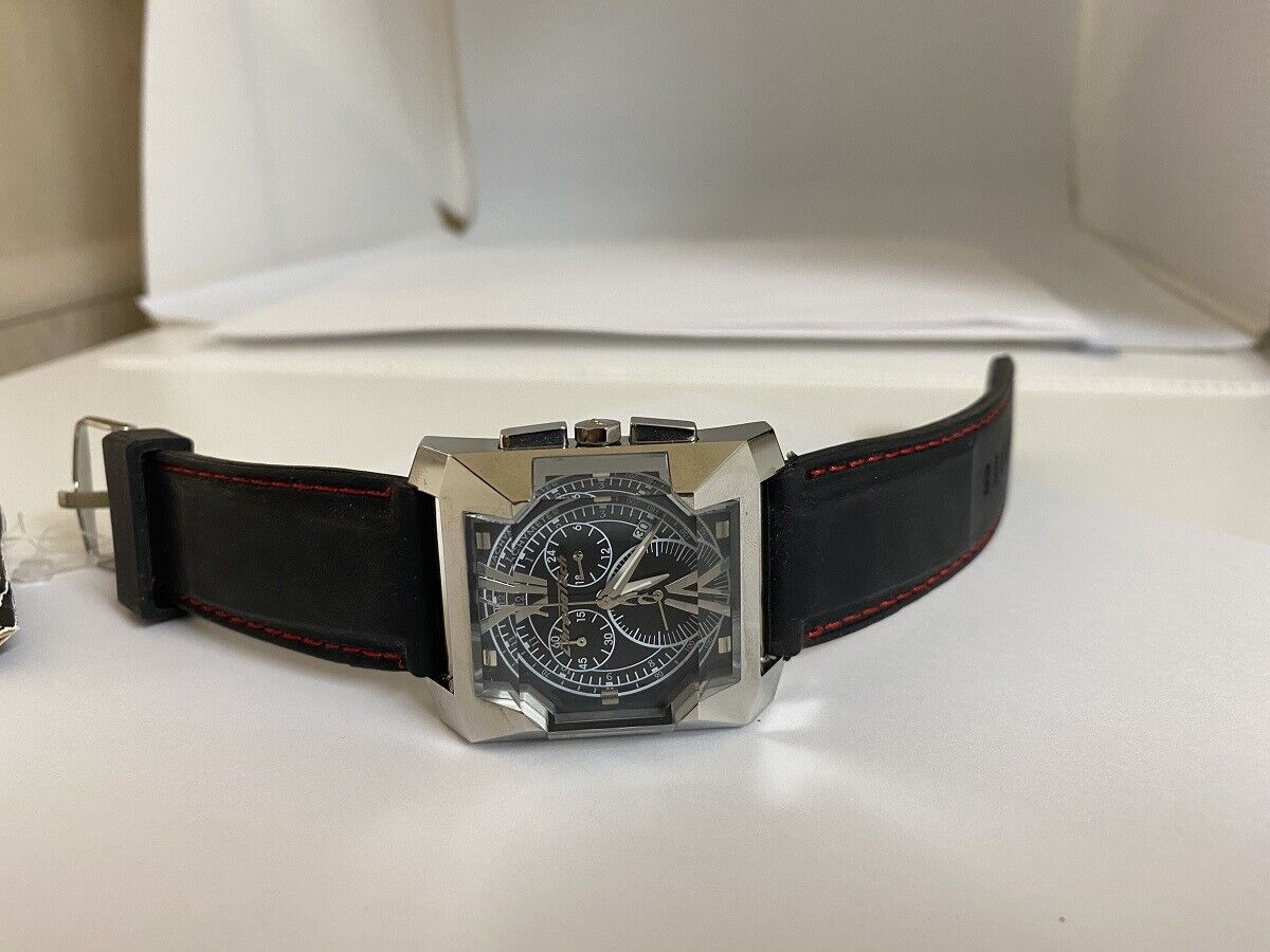Chronotech Men's 7919M Diagonal Square Chronograph Black Chronotech Men's 7919M Diagonal Square Chronograph Black