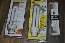 Lot of 3 Compact Fluorescent 4 Pin Replacement Bulbs 13W 18W