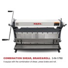 Kaka 3-In-1/30, 30-In Sheet Metal Brake, 3-In-1 Shear Brake Roll Combinations