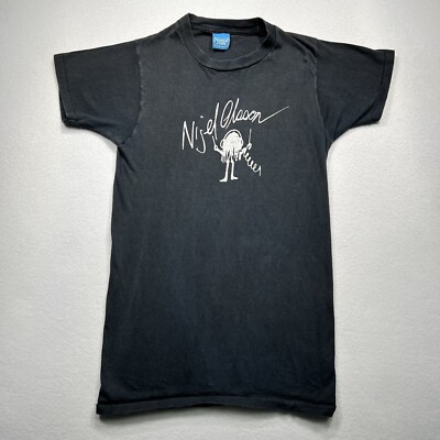 VTG 80s Nigel Olsson Elton John Drummer Single Stitch T-Shirt Sz S Fade