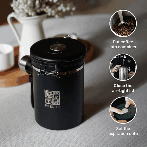 Stainless Steel Coffee Canister 21oz Airtight Kitchen Food Storage Container - Picture 4 of 7