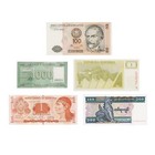 5 Different Countries Paper Money AU-UNC.