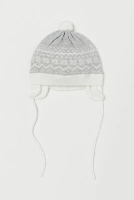 SALE NEW H&M Unisex 0 3 6 9 Month Hat 100% Organic Cotton Chin Tie Strap Xmas UK