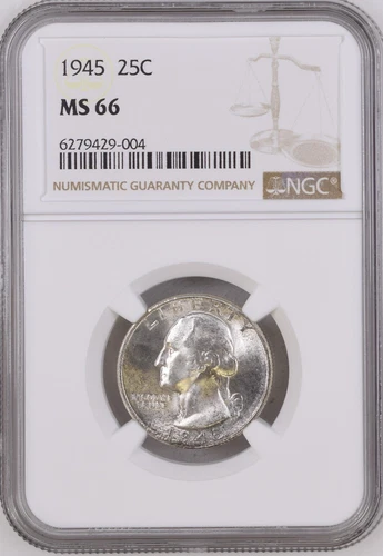 1945 25C Washington Quarter Dollar NGC MS66   6279429-004