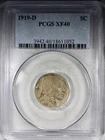 1919-D Buffalo Nickel PCGS XF40 KEY DATE 5C Mid Grade Coin