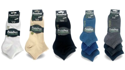 3-18 Paar Bambus Viskose Sneaker Socken , ohne Gummi Damen Herren Gr:35-50