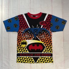 Vintage Batman Robin DC Comics 1997 All Over Print T-Shirt Made In USA XL NWOT