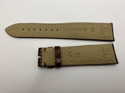 100% Original OMEGA 20MM Leather Band Strap BROWN NEW VINTAGE