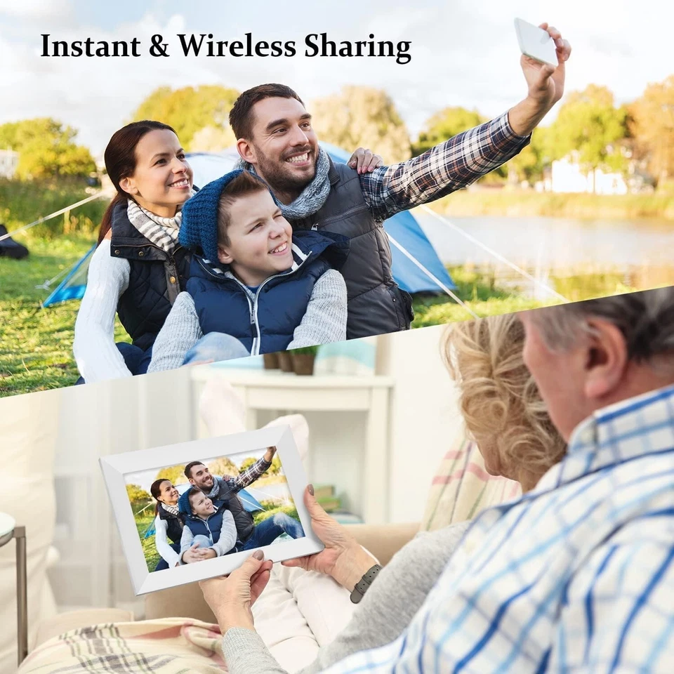 Digital Photo Frame 32GB 10.1 Inch WiFi 1280x800 HD IPS Touch Screen SD C431 - Image 2 of 4