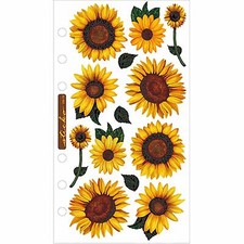 Sunny Sunflower Flower Planner Stickers Papercraft Envelope Seals Floral
