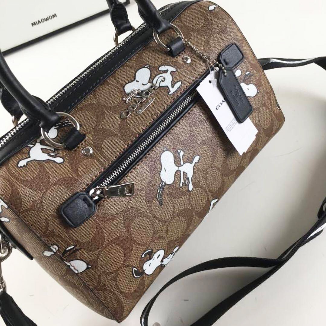 COACH X Peanuts Rowan Satchel In Signature Canvas Snoopy