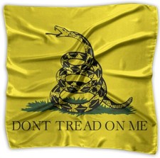 3 Pack Gadsden Tea Party Rattlesnake Yellow 100 Cotton Bandana 22"x22" Bandanna