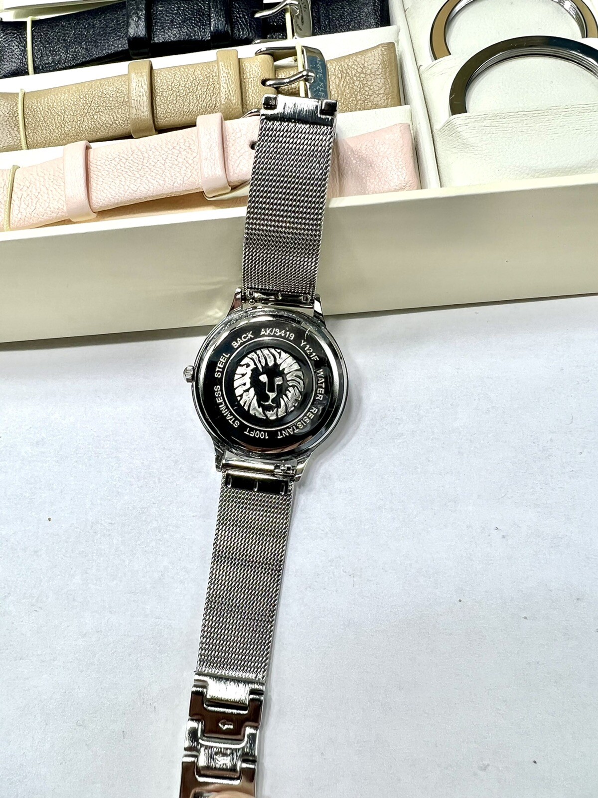 Anne Klein Swarovski Crystal Accented Watch with Interchangeable Bezel / Straps