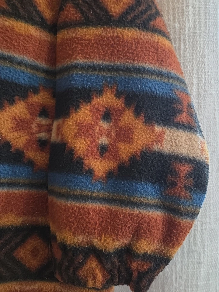 Denim Express Aztec Pullover Hoodie Mens Size Large Western Print Hippie - Image 3 of 4