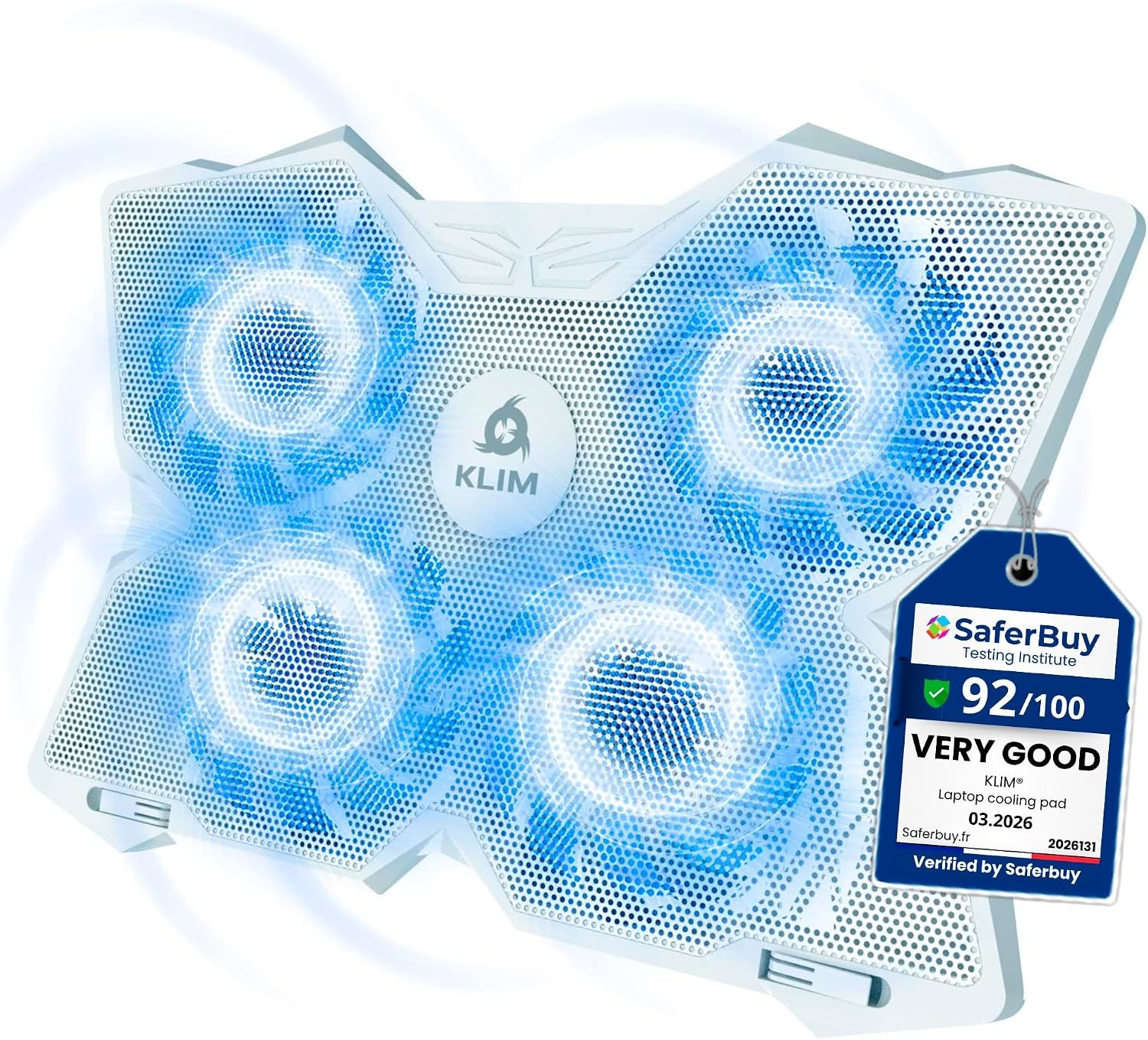 Laptop Cooling Pad 4 Fans 1200 RPM USB Powered Stand 11-19 Inch Full White