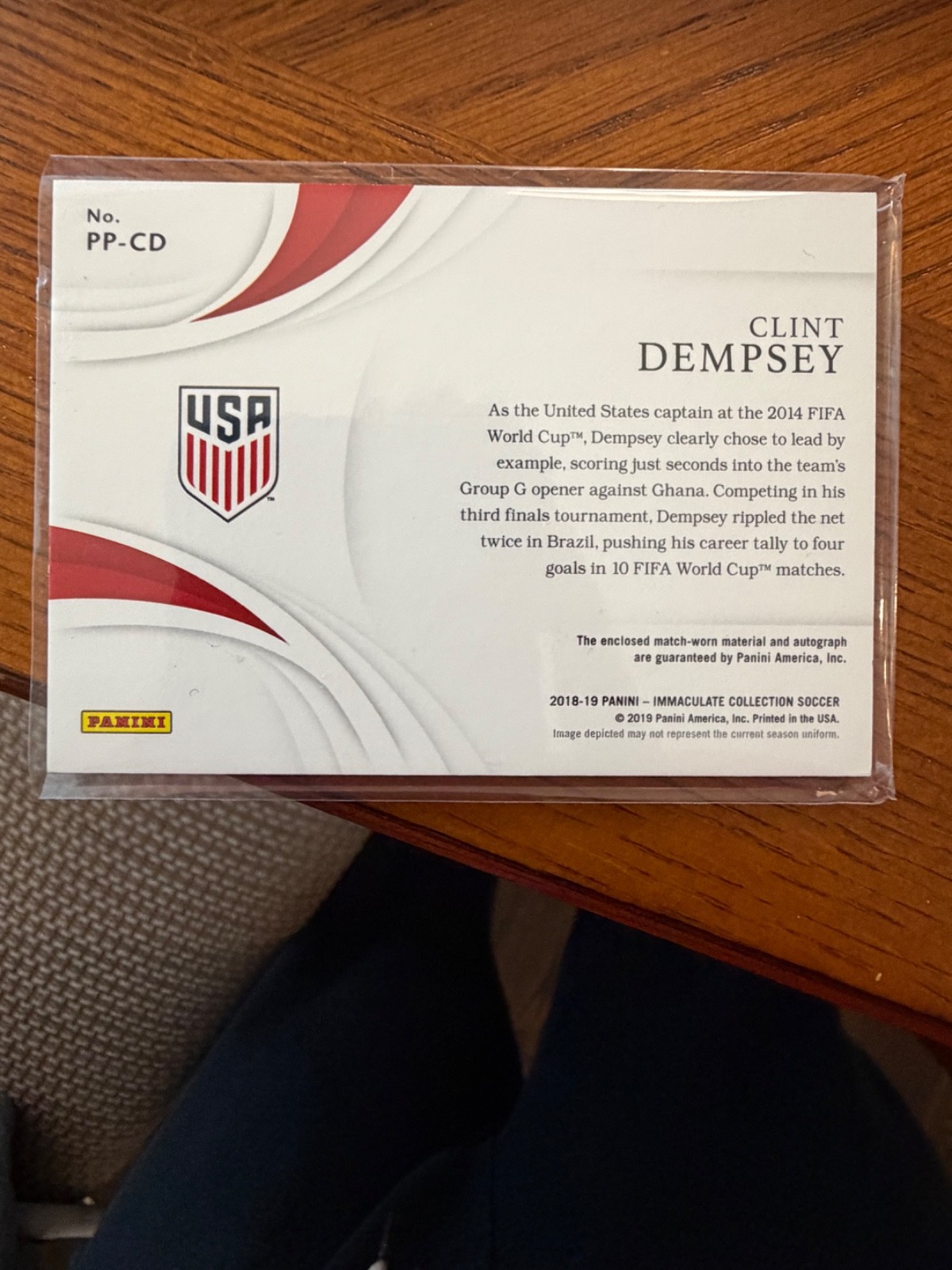 Clint Dempsey 2018-19 Immaculate Premier Patch Auto #03/10 USA Rare Low Number view 4