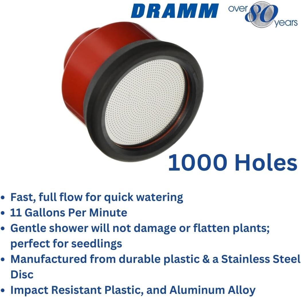 Dramm Water Breaker Nozzle with 1000 Tiny Holes, for Greenhouse & 1000 Holes 
