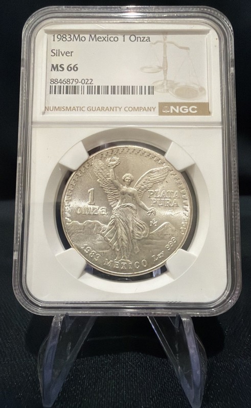 1983MO Mexico 1 Onza Silver Coin 0.999 MS66 NGC 8846879-022 Mexico 1905-Now