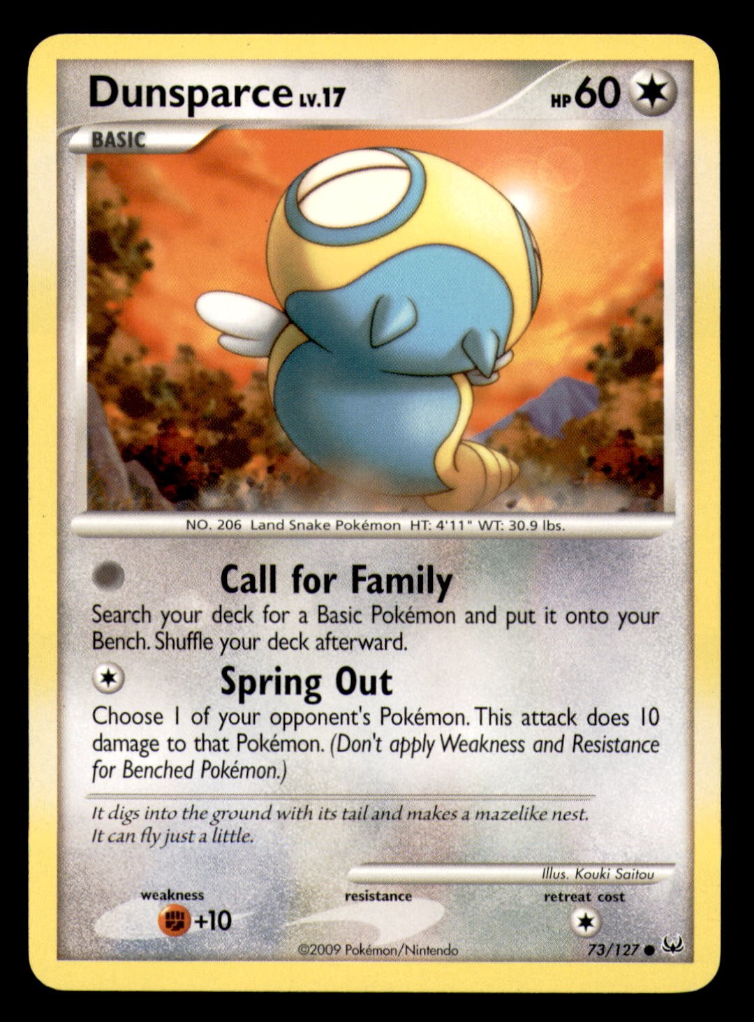 Dunsparce 73/127 Common Platinum Pokemon Lightly Played