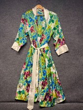 Vintage 90's Victoria's Secret Gold Label Satin Floral Robe Size PS Midi Y2K