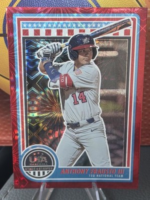 2025 Panini Stars and Stripes - Anthony Frausto III #76 Red Fireworks /225 (RC)