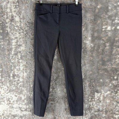 LOFT Petite Size 00P Marisa Stretch Minimalist Casual Pants Gray Button Zip