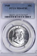 BU 1948 Franklin Half Dollar PCGS MS64FBL AQHM