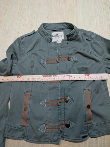 Hollister Giacca Donna Stile Militare Verde Oliva Bottone a Levetta Utilità... - Foto 5 di 9