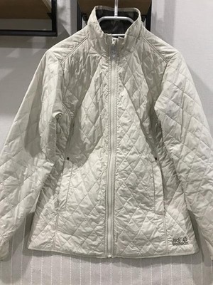 Women Jack Wolfskin Jacket Beige Polyester 38 / M #9E1E