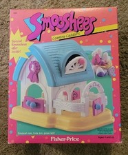 7225 NIB Vintage Fisher Price Smooshees Country Cuddlers Stable w/Peggy Pony