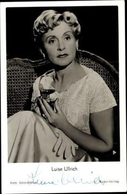 Postcard actress Luise Ullirch, portrait, autograph, wine glass,... - 3578267