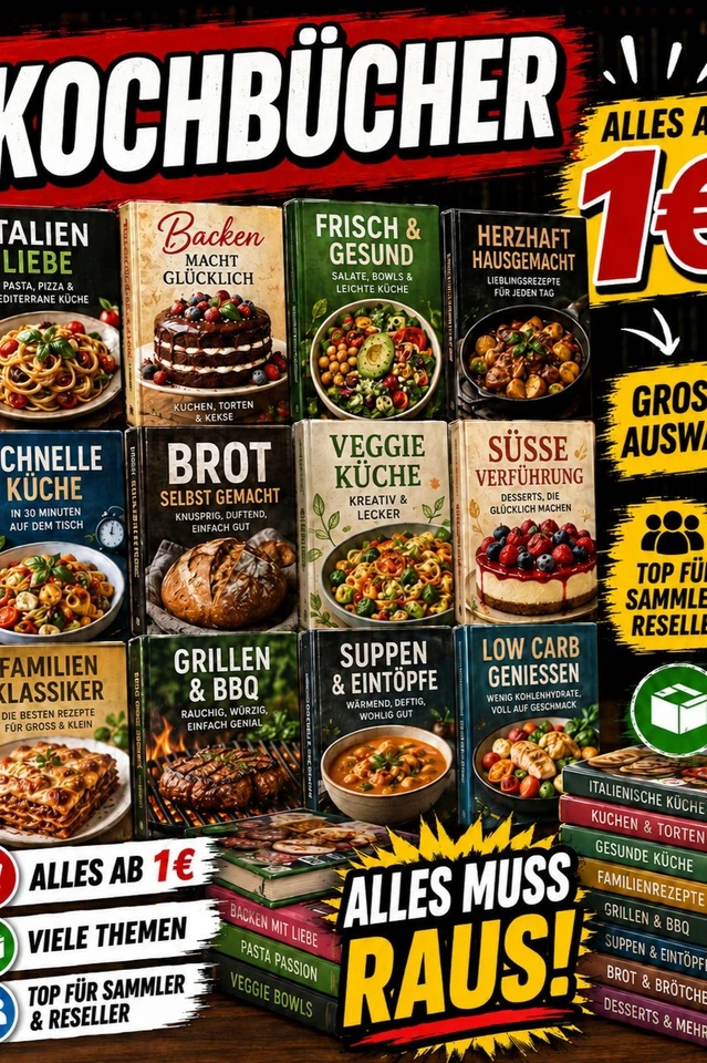 Kochbücher Stream Vollkost, Backbücher, Mittagessen, Nachspeisen
