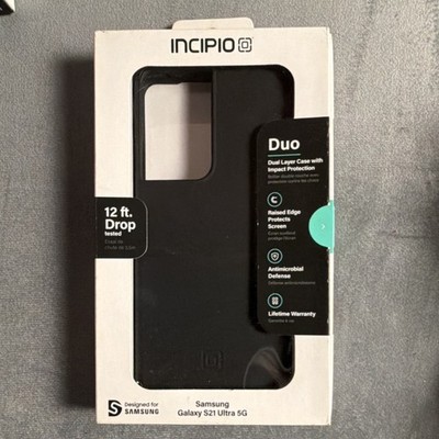 Incipio Duo Dual Layer Antimicrobial Case for Galaxy S21 Ultra 5G Black Wireless