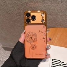 Plating Clear Flower Print Cover Flexible TPU Case For iPhone 17 Pro Max/Air/17