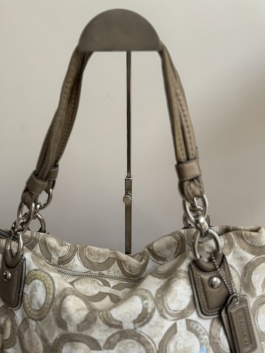 COACH Kristin Signature Hobo Sequin Satchel Handbag Cross Body - Picture 5 of 24