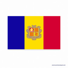 Andorra Flag Sticker Decal Car Bumper Truck Motorcycle Vinyl 5x3 USA Made