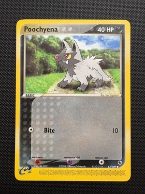 Vintage Pokemon TCG Poochyena 63/109 Non Holo Ruby & Sapphire LP