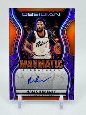 2024-25 Panini Obsidian #MS-MBD Malik Beasley Signatur Electric Purple Flood /49