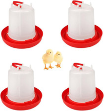 4 Pack Poultry Waterer Kit 1.5L Chick Drinker Hanging Bird Water Container