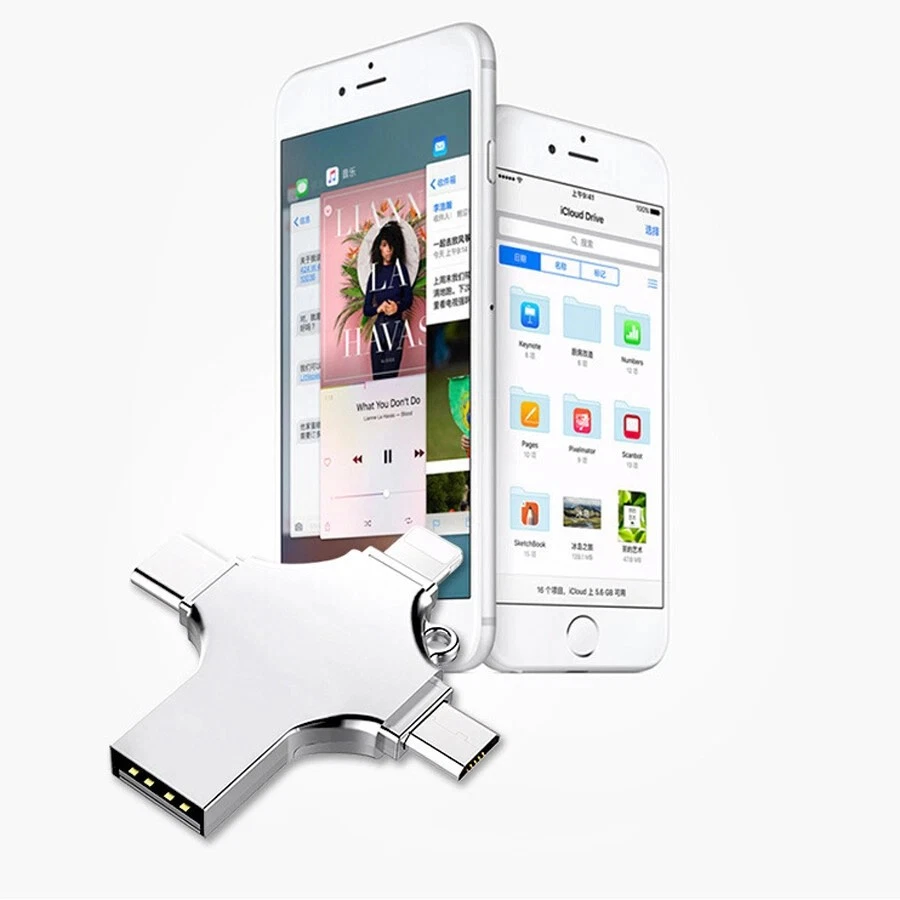 4 in 1 2TB USB 3.0 Memory Photo Stick For iPhone Samsung Android New UK
